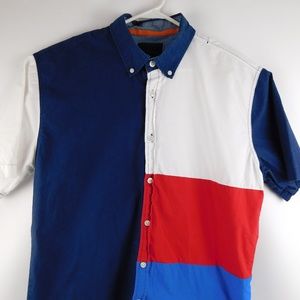Vintage Decibel 90's Color Block Retro Dress Shirt